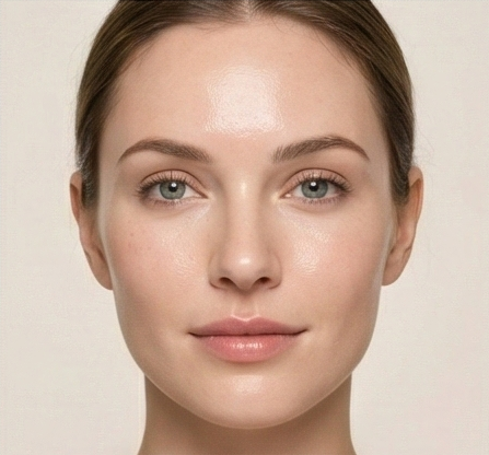 Face with brighter tone and smoother fine lines after natural PRP treatment